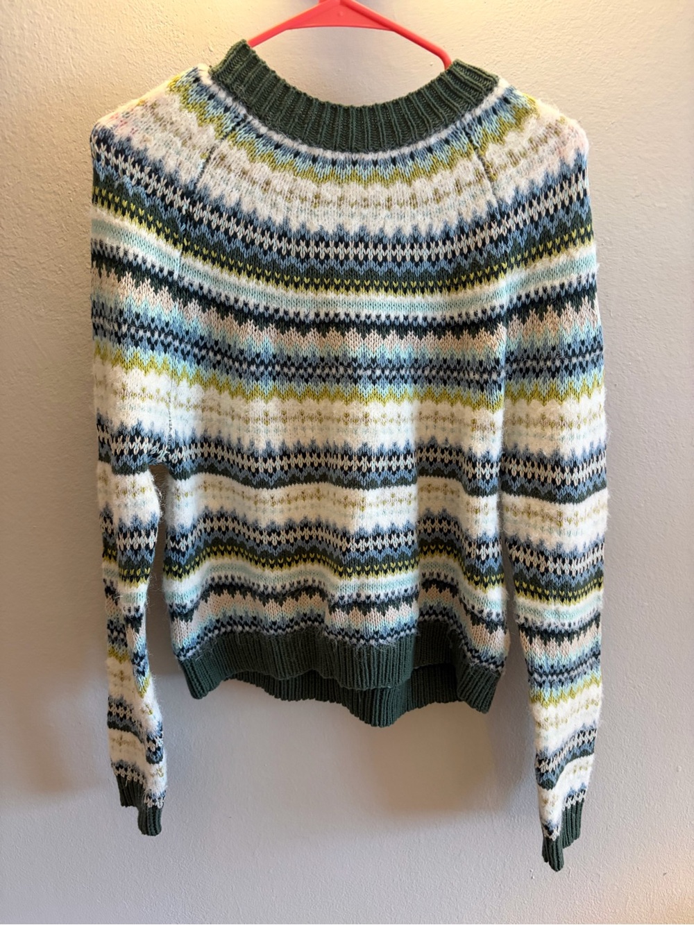 NWT American Eagle Green, Blue and White Sweater